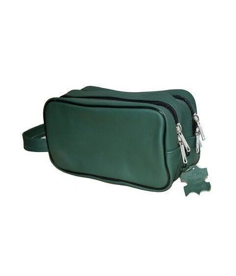 Epsilon Green Leather Men's Wash Bag